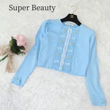 [ Super Beauty 슈퍼뷰티 ] 긴팔 가디건 꽃무늬 리본