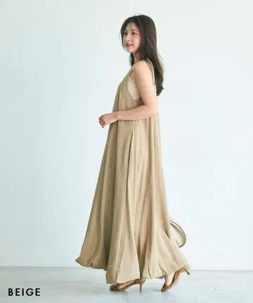 벌룬 원피스 베이지