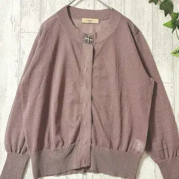 새상품급 Maglie ef-de 비쥬 장식 가디건 9호 M 브로치 포함