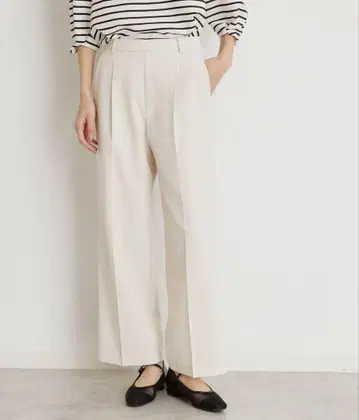 새상품급 THESHOPTK 린넨 와이드 팬츠 아이보리 린넨