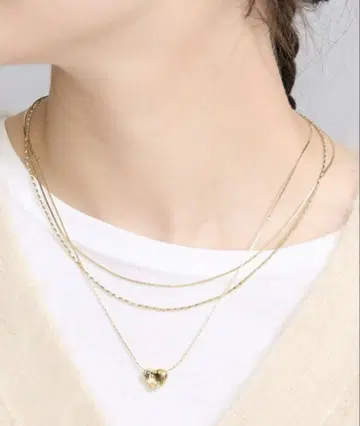 목걸이 이비츠 하트 3연 목걸이