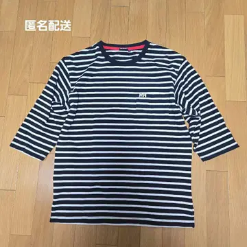 [익명 배송] HELLY HANSEN 스트라이프 7부 소매 티셔츠 M