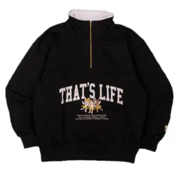 That's life Angel Half zip sweat 블랙