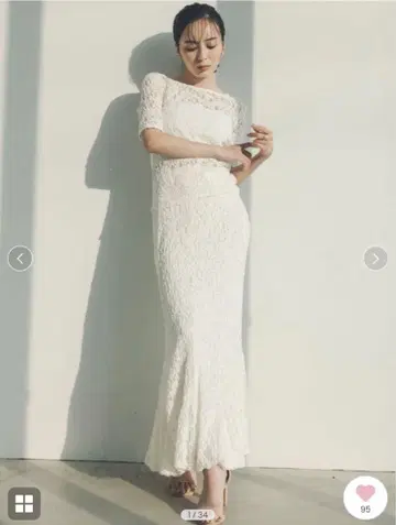 슈링크 레이스 벌룬 스커트 화이트
