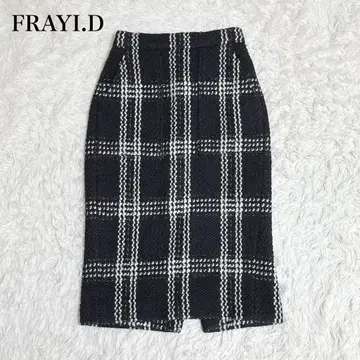 FRAYI.D 프레이 아이디 니트 타이트 스커트 체크 무늬 울 혼방
