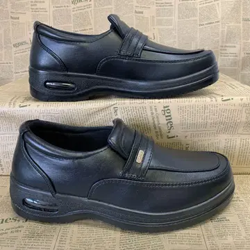 새상품 남성용 25.0cm 경량 인조 가죽 비즈니스 슈즈 블랙 110N