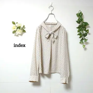 인덱스 올 패턴 보타이 블라우스 L