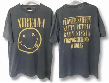 NIRVANA SMILEY 닐바나 스마일리 티셔츠 USA XL