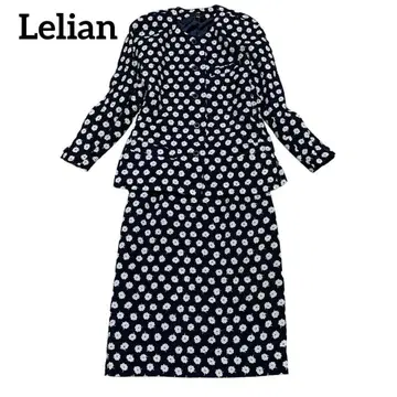 Lelian 셋업 노카라 자켓 스커트 꽃무늬 [ 9호 ] 봄 수트