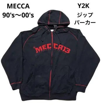 MECCA 90's~00's 지퍼 후드티 로고 Y2K 촌스러운