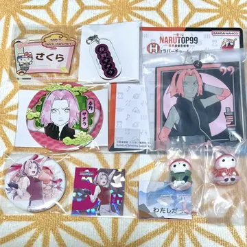 NARUTO 하루노 사쿠라 세트 캔뱃지 냐루토 아크 키링 외