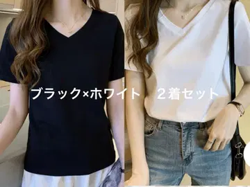 stlady 골격 스트레이트 V넥 심플 티셔츠