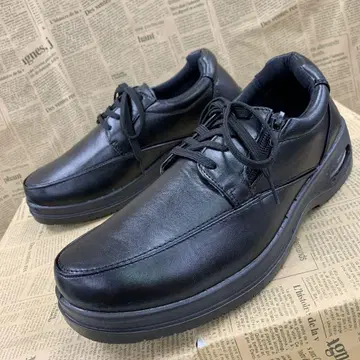 새상품 남성용 24.5cm 경량 인조 가죽 비즈니스 슈즈 블랙 101