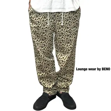 새상품 Lounge wear BENO 레오파드 셰프 팬츠 와이드 이지