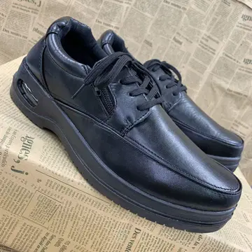 새상품 남성용 25.0cm 경량 인조 가죽 비즈니스 슈즈 블랙 101