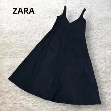 ZARA 오버롤 스커트 슬리브리스 롱 기장 플레어 스웨이드풍 XS
