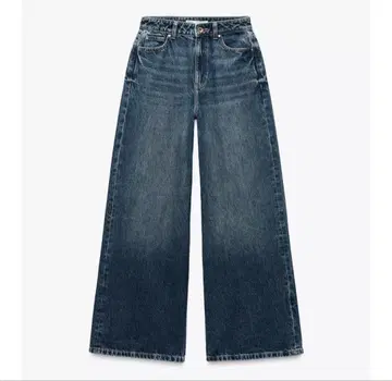 ZARA 자라 데님 하이웨스트 풀렝스 와이드 EUR32