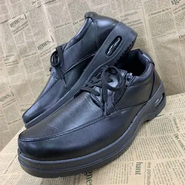새상품 남성용 27.0cm 경량 인조 가죽 비즈니스 슈즈 블랙 101