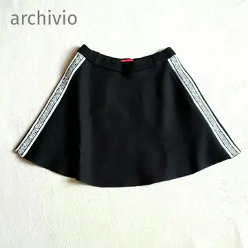 archivio 로고 테이프 니트 스커트 블랙 38