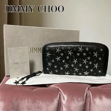 새상품급 지미추 JIMMY CHOO 장지갑 라운드 지퍼 스타 스터드
