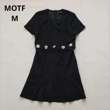 MOTF 모프 원피스 블랙 스팽글 꽃 스트레치 M 미니