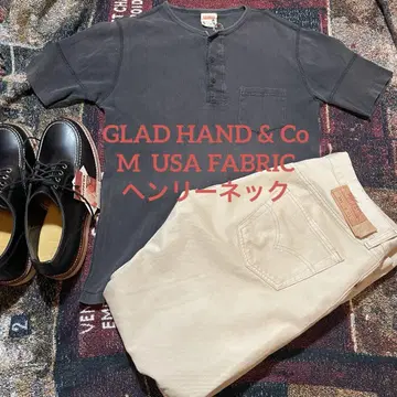 [ 블랙 ] GLADHAND&Co 헨리넥 T셔츠 글래드핸드