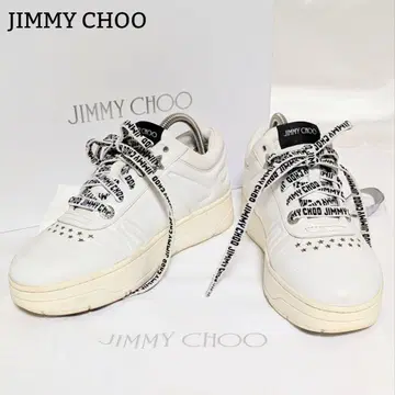 JIMMY CHOO HAWAII/F 로우컷 스니커즈 가죽 스타 화이트