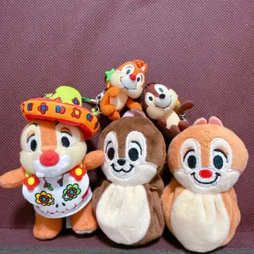 디즈니랜드 칩과 데일 봉제 인형 키링 스트랩