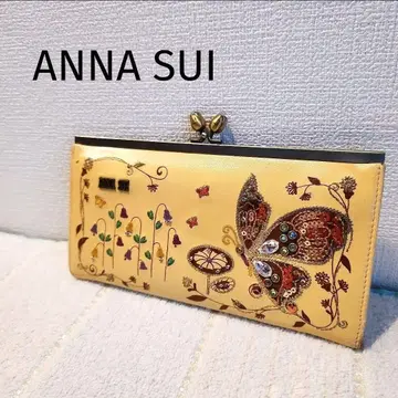 [ ANNA SUI ] 안나수이 가마구치 장지갑 스터드 나비 가죽