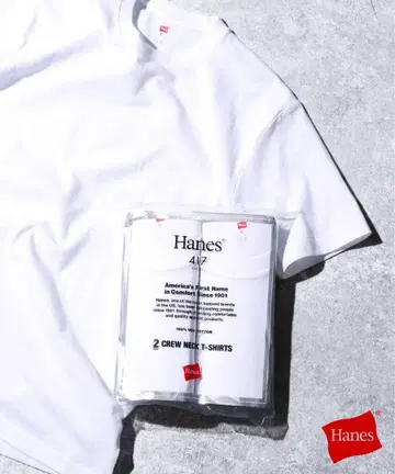 '2매 세트' HANES 417 별주 2팩 티셔츠 HM1-Z703S