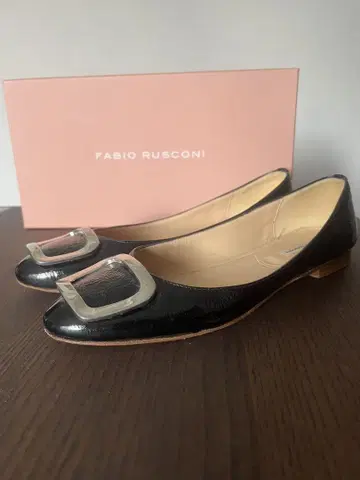 FABIO RUSCONI 블랙 플랫슈즈