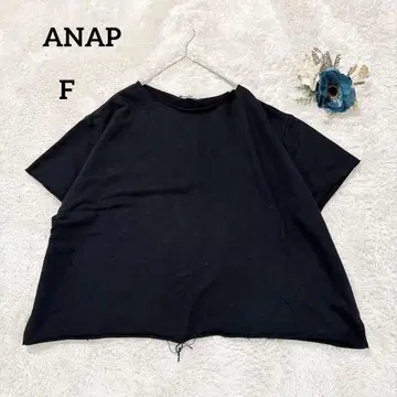 [아냅] ANAP 오버사이즈 반팔 티셔츠 컷오프 블랙 F
