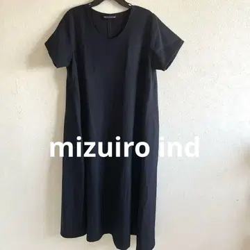 새상품급! mizuiro ind 넉넉한 반팔 원피스 네이비 플레어 A