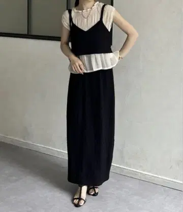[새상품급] 자카드 뷔스티에 셋업 블랙