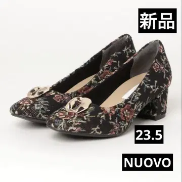 새상품 NUOVO 누오보 펌프스 꽃무늬 고블랑 23.5cm