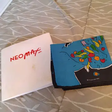 박스 포함 미사용 NEOMAX 컬러풀 스톨 네온 컬러 실크