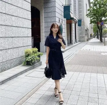 ENEU 레이스 플레어 원피스