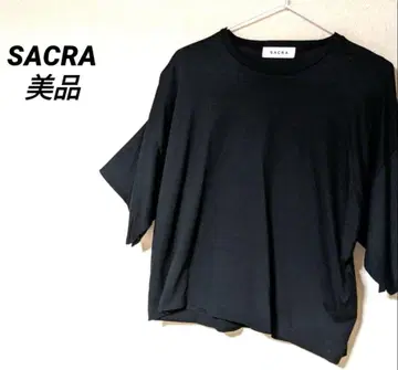 SACRA 티셔츠 슬릿 슬리브 컷소 블랙 오버 셔츠 현행