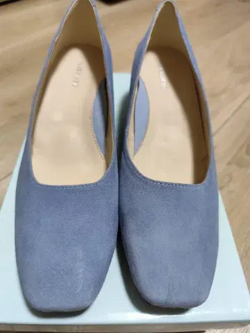라이트 블루 스웨이드 펌프스 5cm 힐 24.5cm EEE