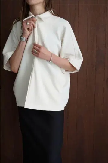 [ CLANE ] RIB STRIPE ZIP SHIRT