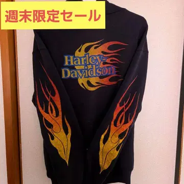 Harley-Davidson 90~00년대 파이어 패턴 후드티