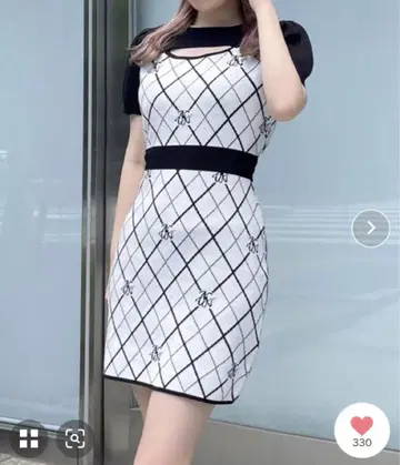 자카드 백리본 원피스
