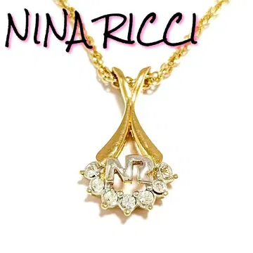 니나리치 목걸이 골드 로고 심플 스톤 NINA RICCI
