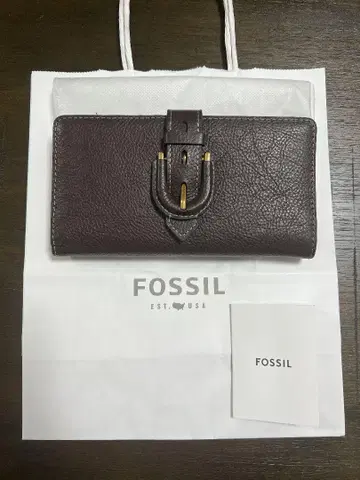 [미사용 새상품] FOSSIL 다크 브라운 지갑 천연 가죽