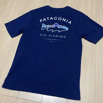 [미사용] 파타고니아 티셔츠 물고기 송어 FLY FISHING 네이비