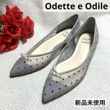 미사용 새상품 Odette e Odile 펄 도트 메쉬 펌프스