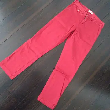 YANUK 레드 슬림핏 팬츠