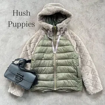 허시파피 이소재 도킹 다운 블루종 카키 뽀글이 숏 기장