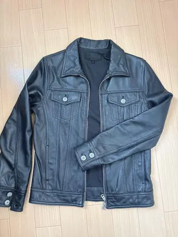 남성용 가죽 라이더 자켓