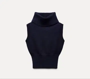 미사용 새상품 ZARA 자라 하이넥 니트 베스트 네이비 블루